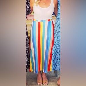 Striped Midi Skirt size large